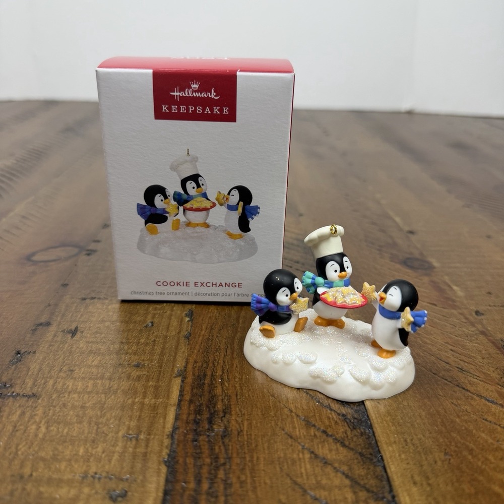 New Hallmark COOKIE EXCHANGE Penguins 2024 Keepsake Ornament NIB